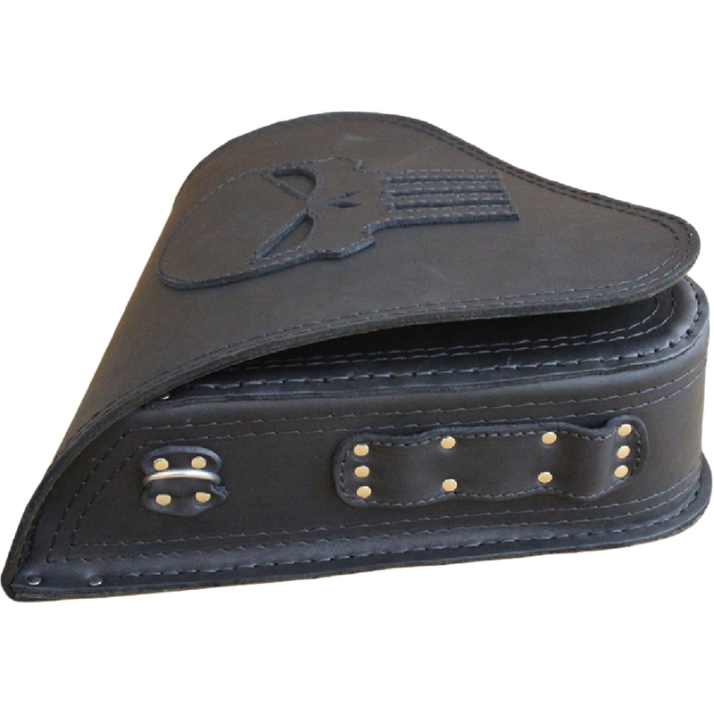 Ādas motocikla soma RSA S63 Punisher melna
