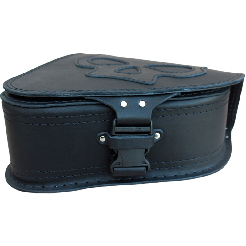 Ādas motocikla soma RSA S63 Skull HD Softail melna