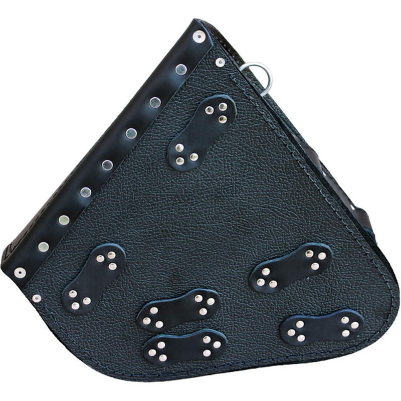 Ādas motocikla soma RSA S63 Skull HD Softail melna