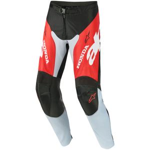 Alpinestars Racer Veil Honda motokrosa bikses melnas-pelēkas-sarkanas-dzeltenas