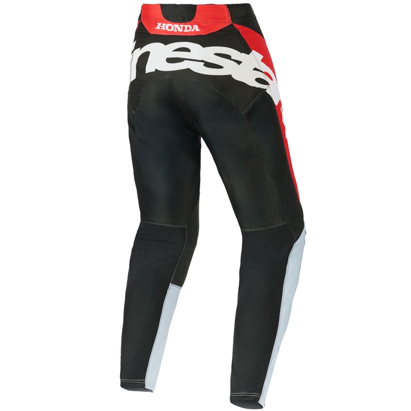 Alpinestars Racer Veil Honda motokrosa bikses melnas-pelēkas-sarkanas-dzeltenas
