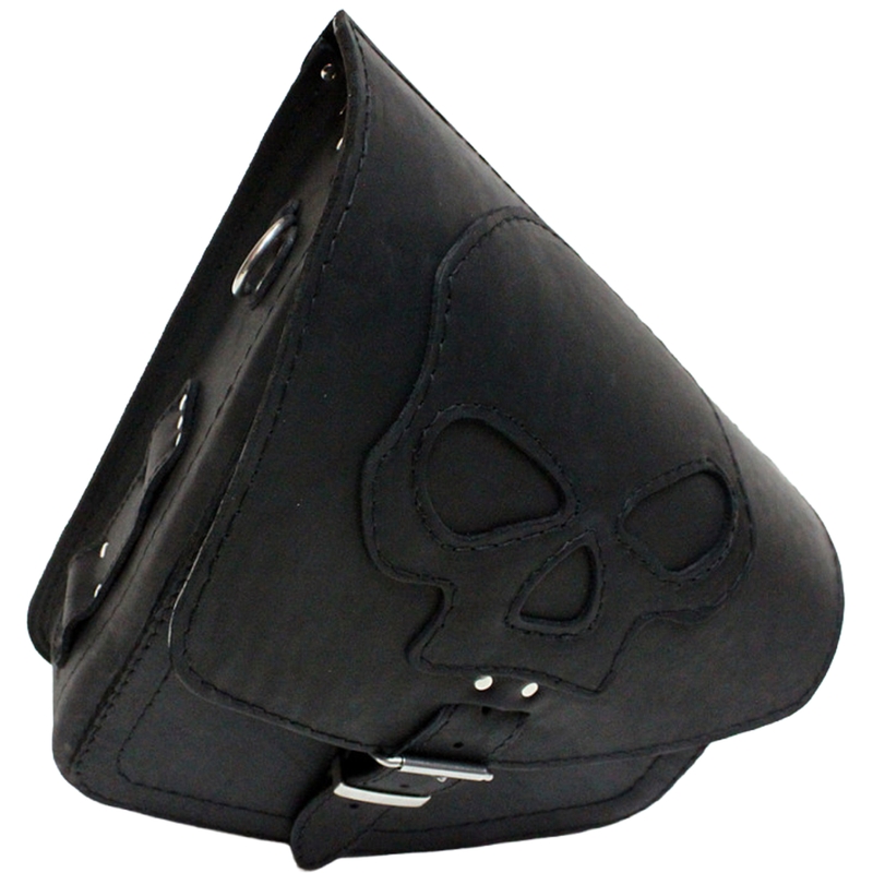 Ādas motocikla soma RSA S66 Skull HD Softail melna