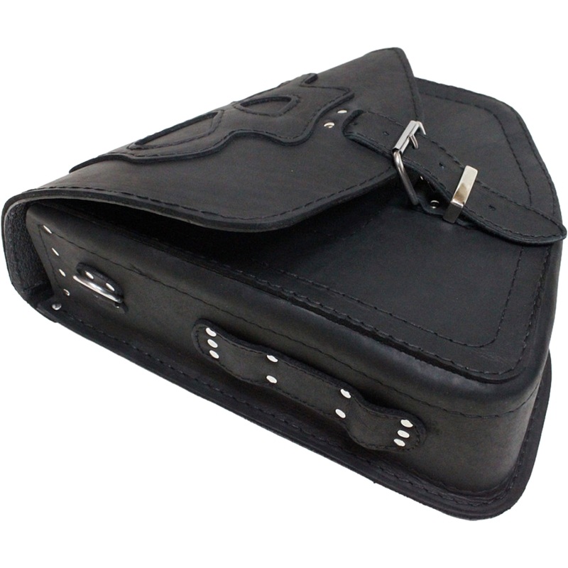 Ādas motocikla soma RSA S66 Skull HD Softail melna