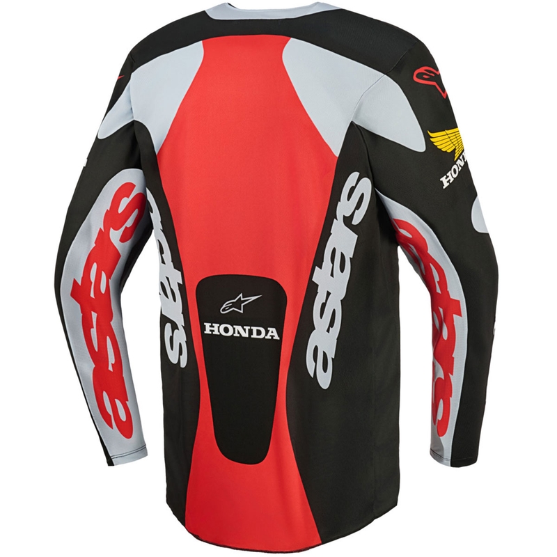 Alpinestars Racer Veil Honda motokrosa krekls melns-pelēks-sarkans-dzeltens
