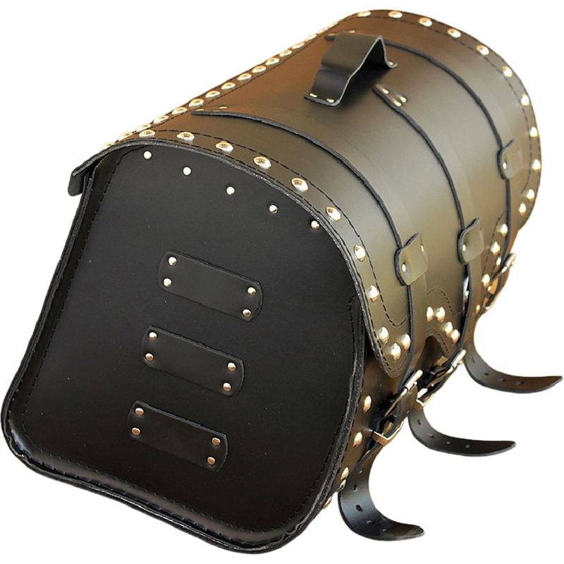 Ādas motocikla soma ar slēdzeni un kniedēm RSA K155 melna