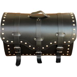 Ādas motocikla soma ar slēdzeni un kniedēm RSA K155 melna