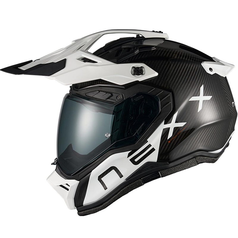 Enduro motocikla ķivere Nexx X.Rally Gravix Carbon melna-balta