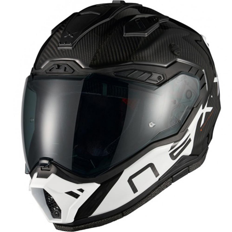 Enduro motocikla ķivere Nexx X.Rally Gravix Carbon melna-balta