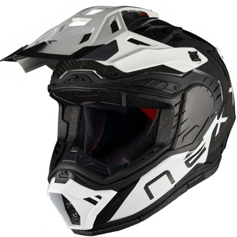 Enduro motocikla ķivere Nexx X.Rally Gravix Carbon melna-balta