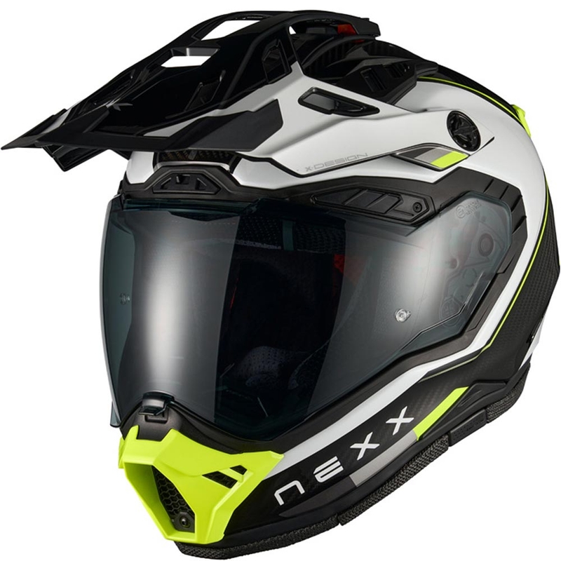 Enduro motocikla ķivere Nexx X.Rally Raid balta-fluorēta dzeltena