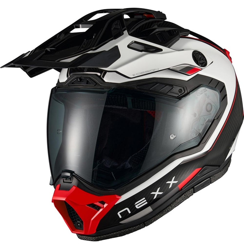 Enduro motocikla ķivere Nexx X.Rally Raid balta-sarkana