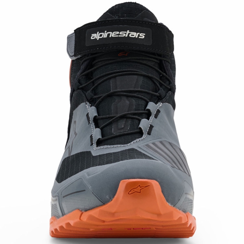 Alpinestars CR-X Drystar motociklu zābaki melni-tumši pelēki-oranži