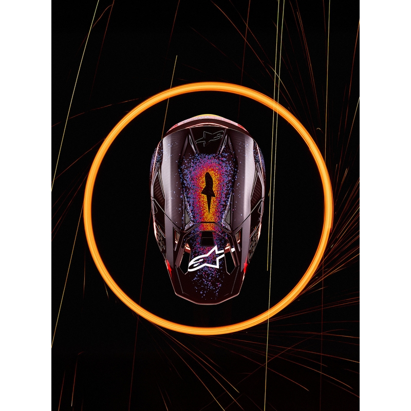 Alpinestars Supertech S-M10 ierobežotā izdevuma motokrosa ķivere Black Hole melnā krāsā