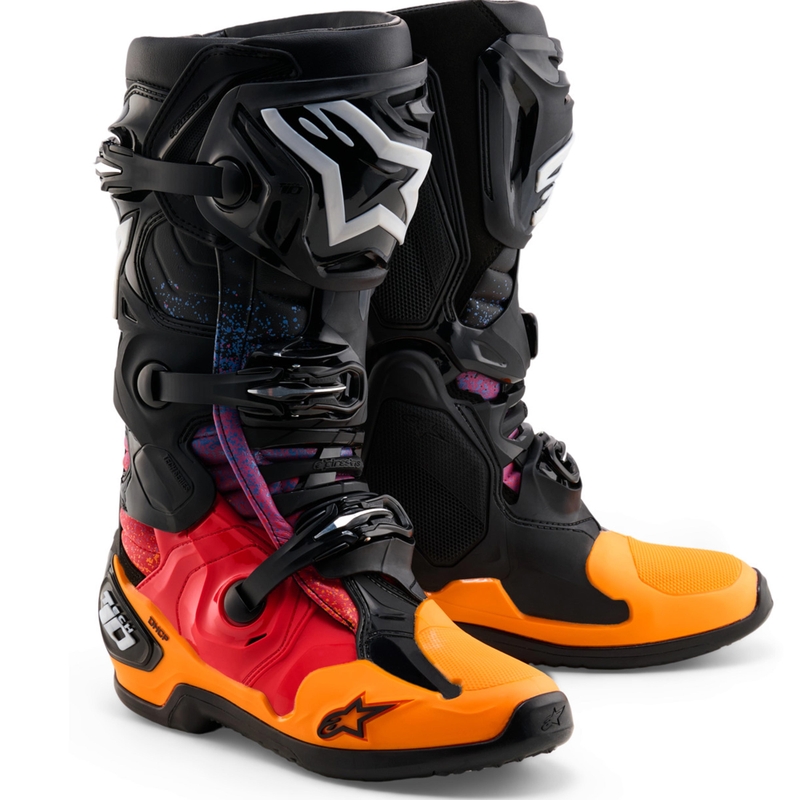 Alpinestars Tech 10 Limited Edition motociklu zābaki Black Hole, melni