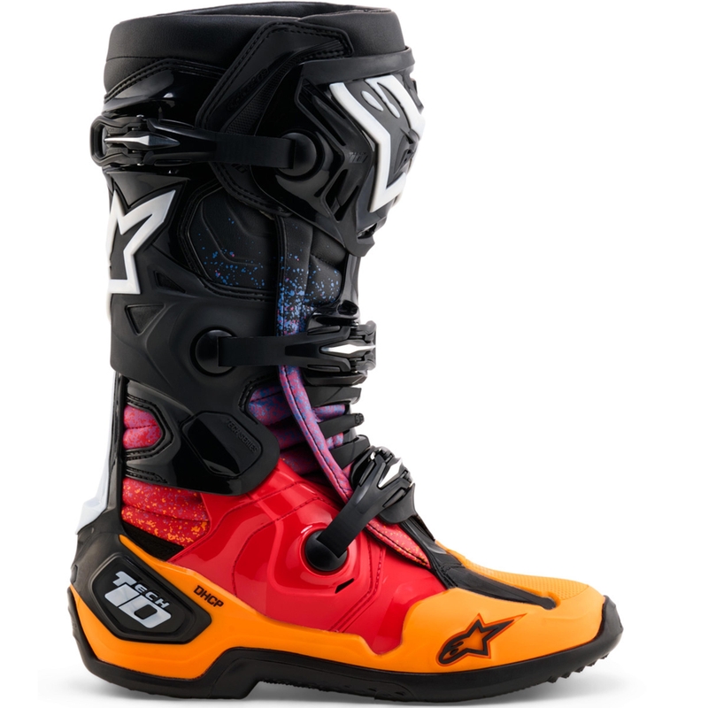Alpinestars Tech 10 Limited Edition motociklu zābaki Black Hole, melni