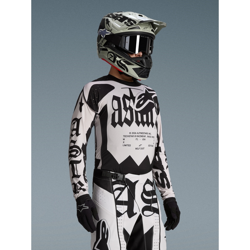 Alpinestars Techstar ierobežotā izdevuma motokrosa krekls Wolf Dust smilšu-melns