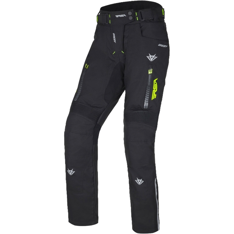 Sieviešu RSA Greby 2 motocikla bikses melns-fluo dzeltens