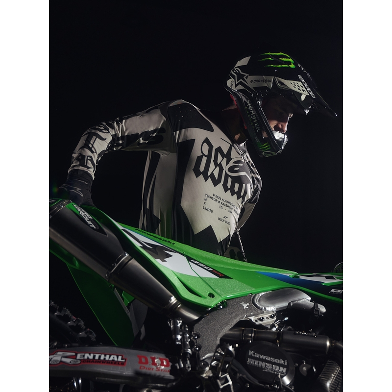 Alpinestars Techstar ierobežotā izdevuma Wolf Dust motokrosa bikses smilšu-melnas