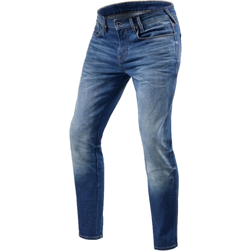 Motocikla džinsi Revit Carlin SK blue cutped