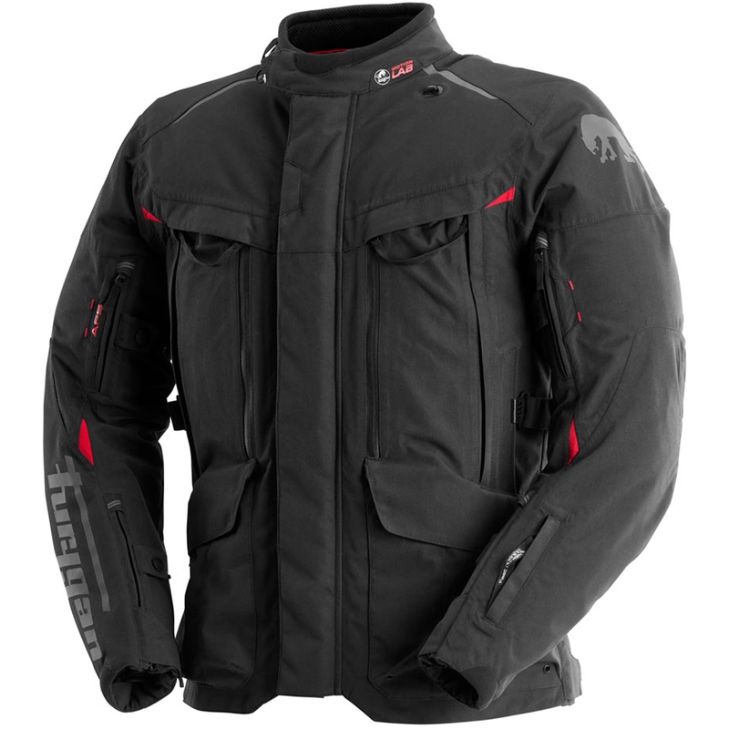 Furygan CHALLENGER 3C PRIMALOFT® motocikla jaka melna-sarkana
