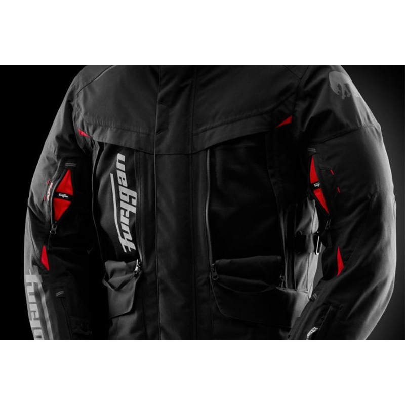 Furygan CHALLENGER 3C PRIMALOFT® motocikla jaka melna-sarkana