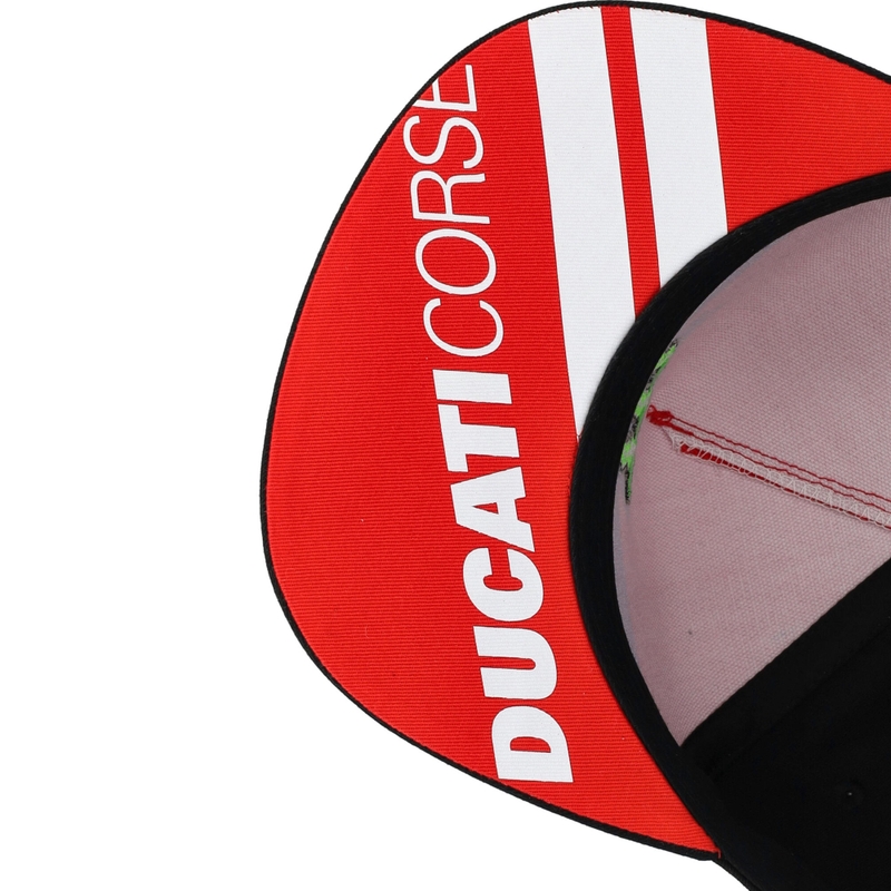 Ducati Monster cepure ar baltām svītrām, melna-sarkana-balta