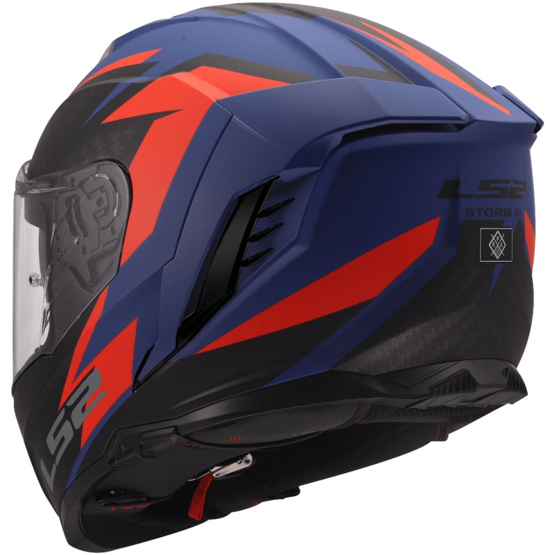 Pilna motocikla ķivere LS2 FF818 Storm III Dynamo zili sarkana
