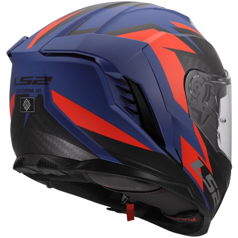 Pilna motocikla ķivere LS2 FF818 Storm III Dynamo zili sarkana