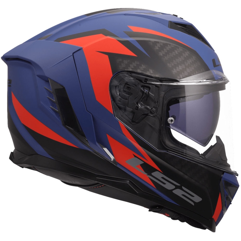 Pilna motocikla ķivere LS2 FF818 Storm III Dynamo zili sarkana