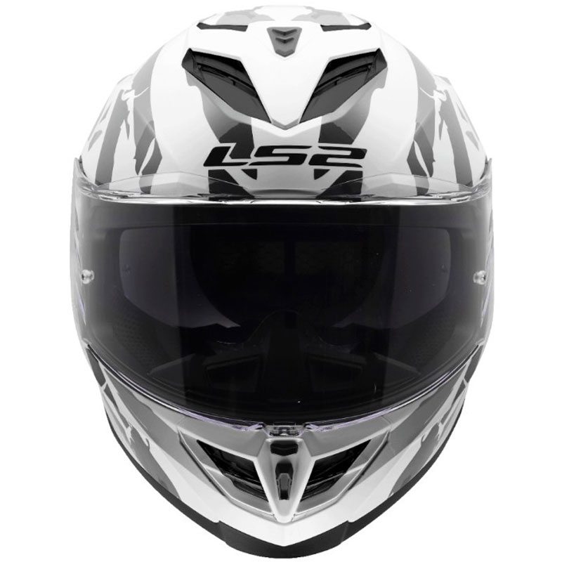 Pilna sejas motocikla ķivere LS2 FF818 Storm III Kaos balti pelēka