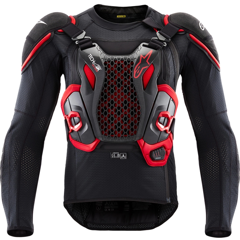 Alpinestars TECH-AIR®OFF-ROAD sistēmas motocikla drošības spilvenu veste melna-sarkana