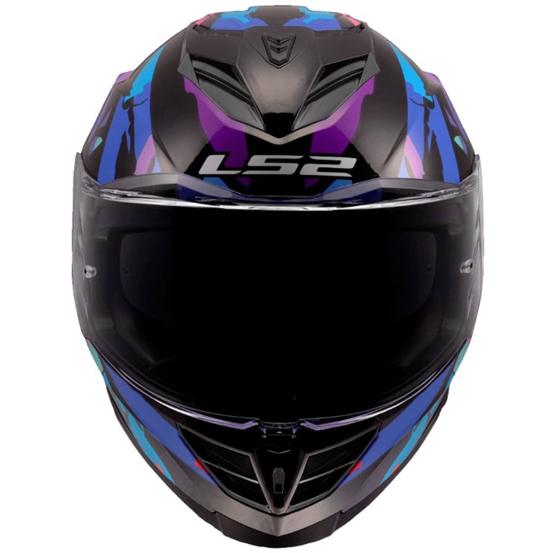 LS2 FF818 Storm III Kaos motocikla ķivere, pilna sejas, melna-violeta-zila