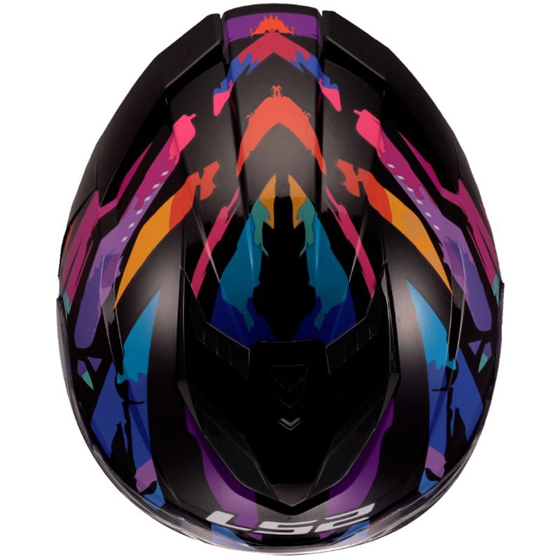 LS2 FF818 Storm III Kaos motocikla ķivere, pilna sejas, melna-violeta-zila