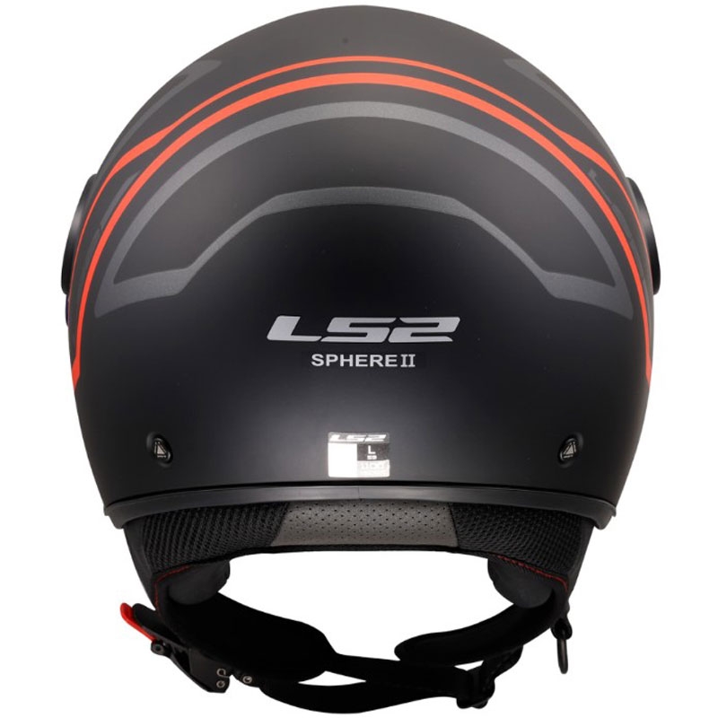 Atvērtā motocikla ķivere LS2 OF558 Sphere Lux II Minimum melna-sarkana