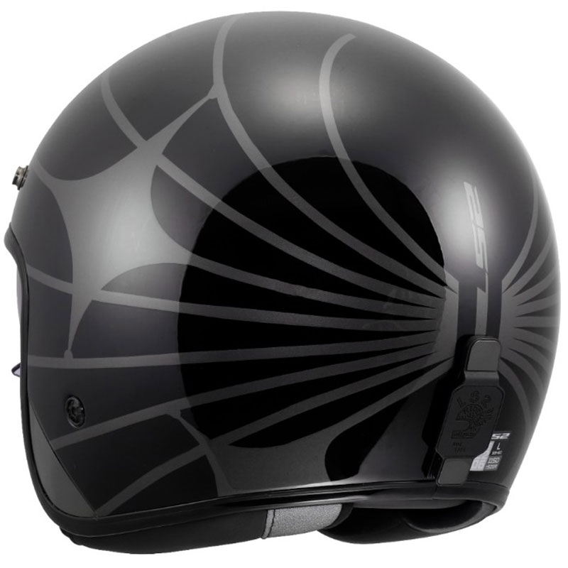 Atvērtā motocikla ķivere LS2 OF601 Bob II Cosmic spīdīgi melna-pelēka