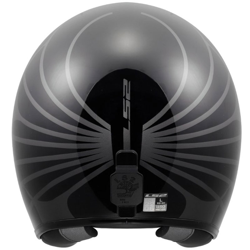 Atvērtā motocikla ķivere LS2 OF601 Bob II Cosmic spīdīgi melna-pelēka