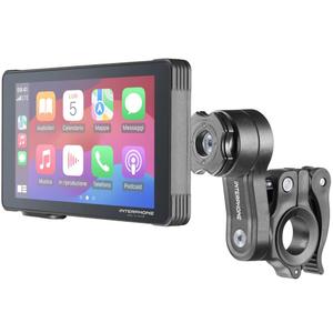 Motocikla tālruņa spoguļošanas displejs ar aizsargstiklu Interphone RideSync melns