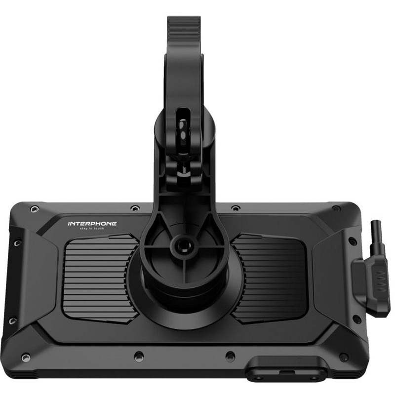 Motocikla tālruņa spoguļošanas displejs ar aizsargstiklu Interphone RideSync melns