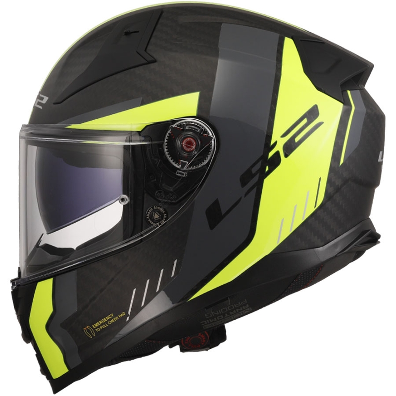 Pilna motocikla ķivere LS2 FF811 Vector II C Grid 06 matēta HV dzeltena