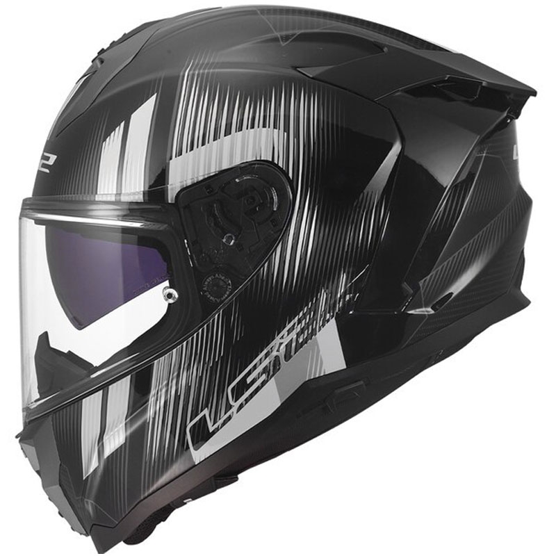 Pilna motocikla ķivere LS2 FF817 Challenger II Nitro spīdīgi melna-pelēka