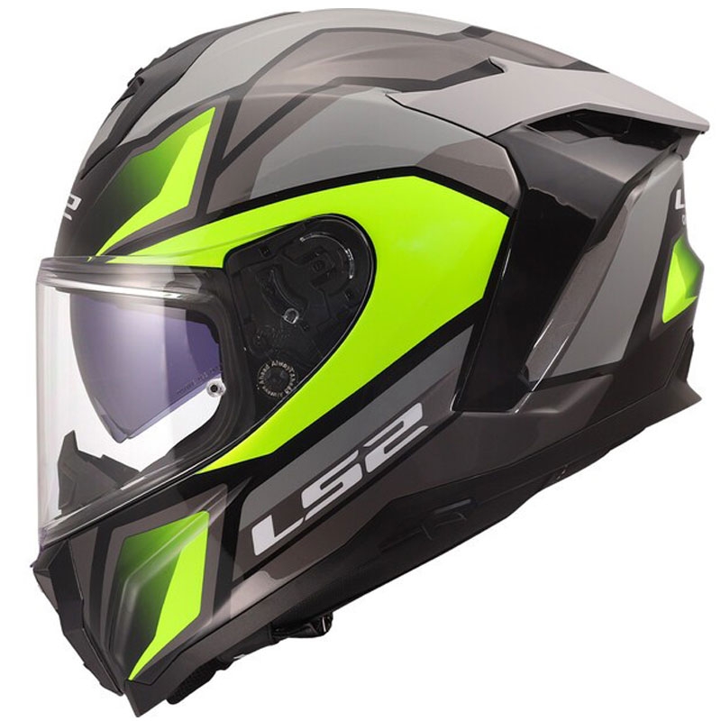Pilna motocikla ķivere LS2 FF817 Challenger II Viper spīdīgi pelēka-dzeltena
