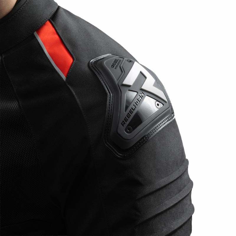 Rebelhorn Vandal 2 Air motocikla jaka melna-sarkana