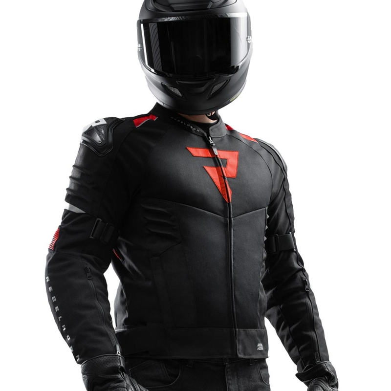 Rebelhorn Vandal 2 Air motocikla jaka melna-sarkana