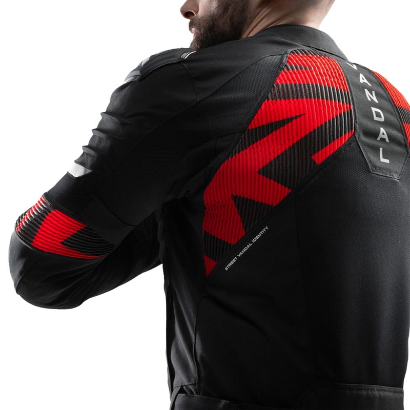 Rebelhorn Vandal 2 Air motocikla jaka melna-sarkana