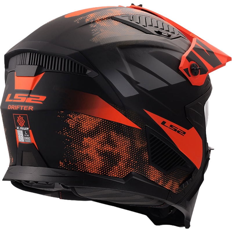 Triāla motocikla ķivere LS2 OF606 Drifter Gas matēta pelēkoranža