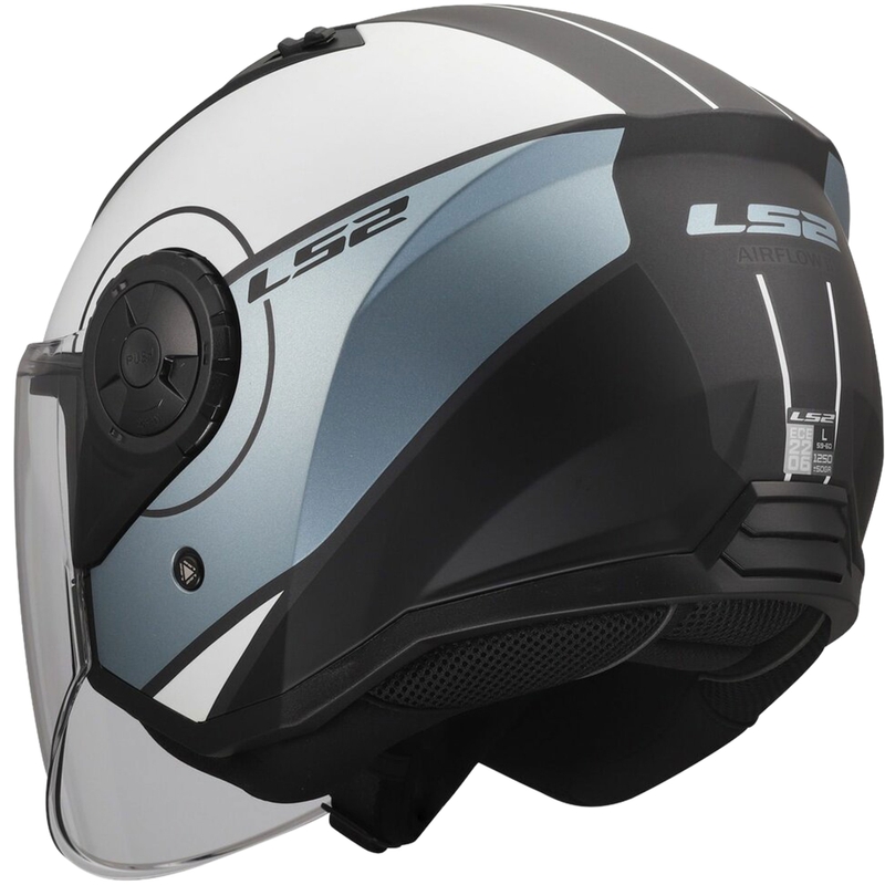 Atvērtā motocikla ķivere LS2 OF616 Airflow II Cover matēta pelēkzila