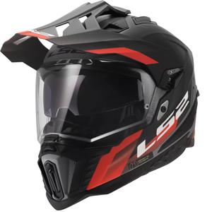 Enduro ķivere LS2 MX701 Explorer Hexa matēta melna-sarkanpelēka