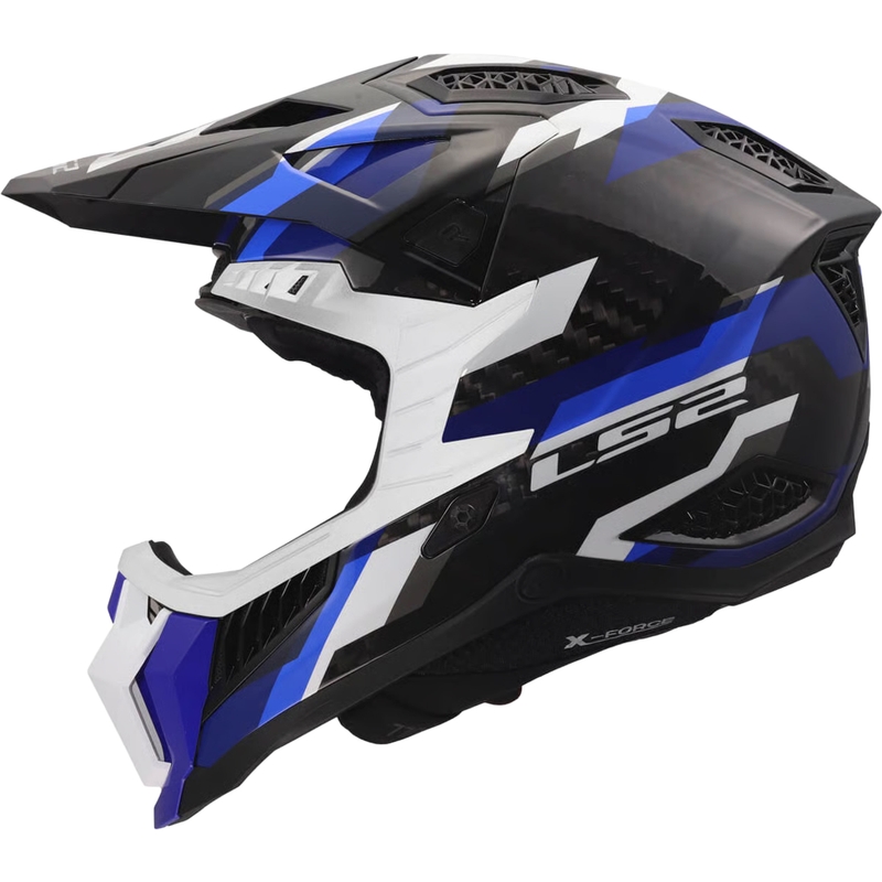 Motokrosa ķivere LS2 MX703 X-Force Phantom spīdīgi zila-balta