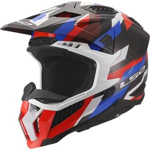 Motokrosa ķivere LS2 MX703 X-Force Phantom spīdīgi balta-zila-sarkana