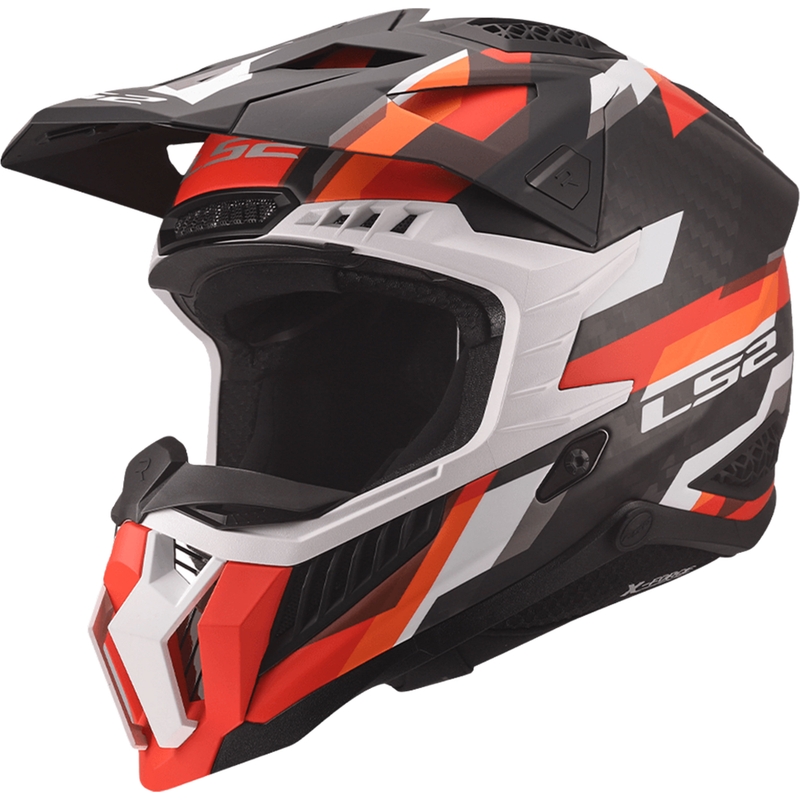 Motokrosa ķivere LS2 MX703 X-Force Phantom matēta oranžsarkana